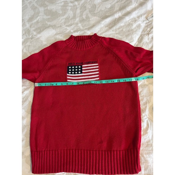 Vintage Ralph Lauren red American flag knit sweater fits like medium - Picture 6 of 9